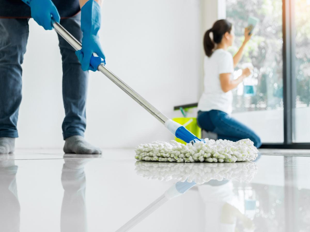 Local crew providing office cleaning near me inside a Providence, UT business