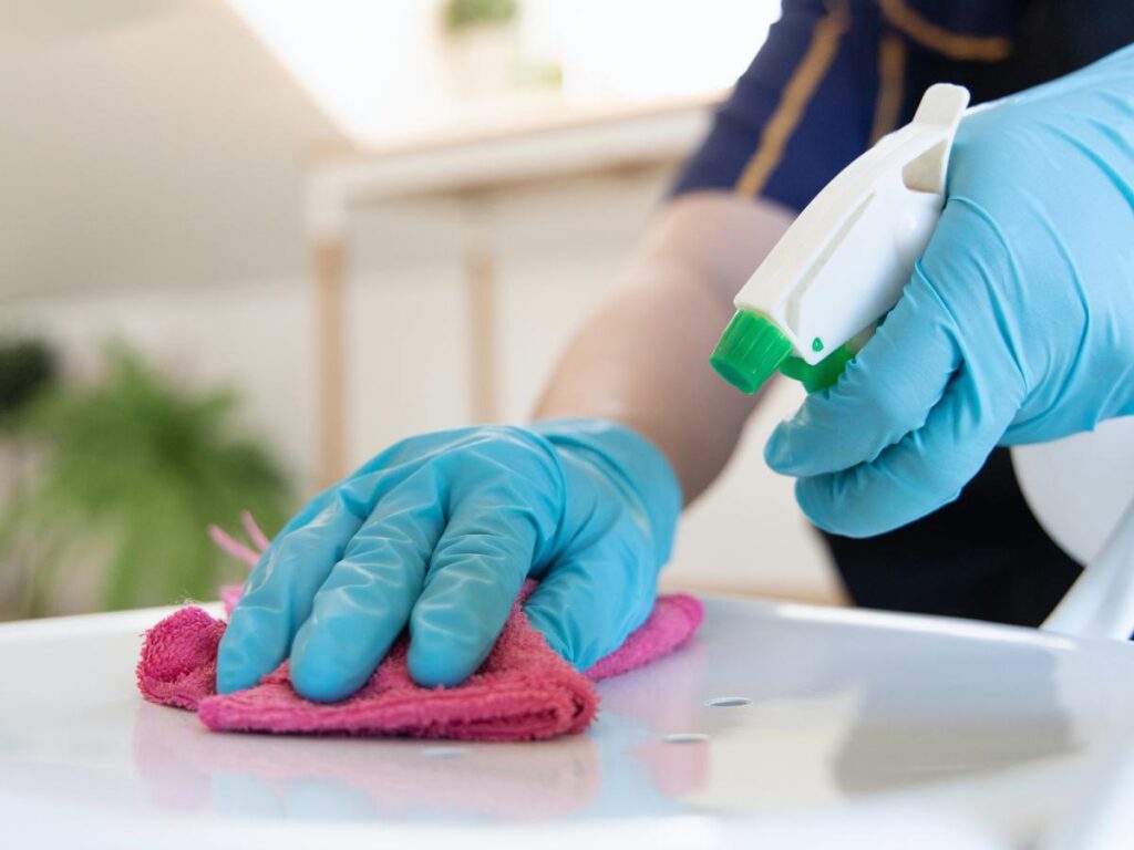 Office workspace in Roy, UT being cleaned by a professional office cleaning team