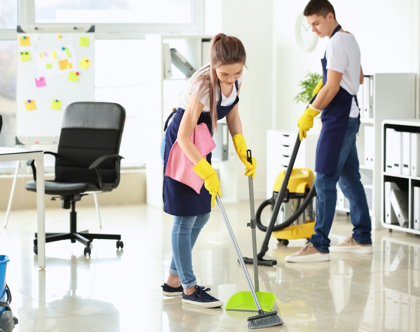 Local crew providing office cleaning near me inside a South Ogden, UT business