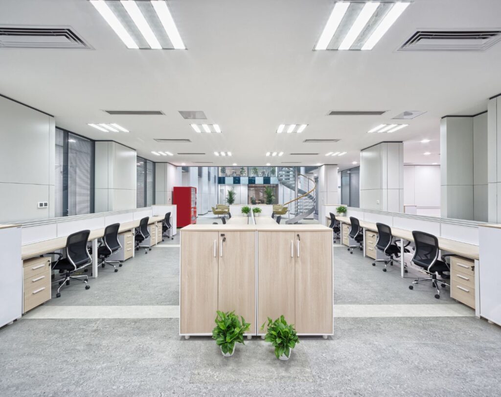 Office workspace in North Ogden, UT being cleaned by a professional office cleaning team