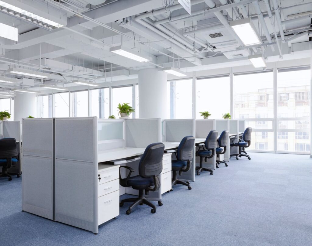 Office workspace in West Haven, UT being cleaned by a professional office cleaning team