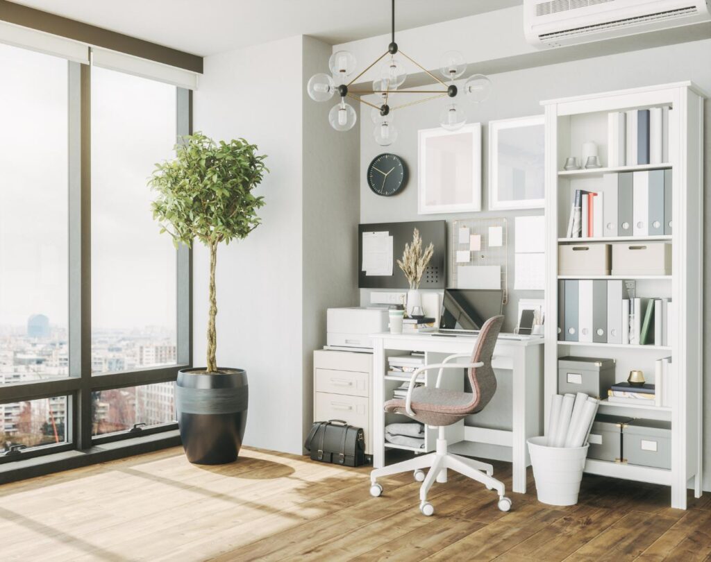 Office workspace in Bountiful, UT being cleaned by a professional office cleaning team