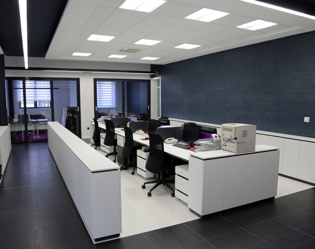 Office workspace in Northern Utah being cleaned by a professional office cleaning team