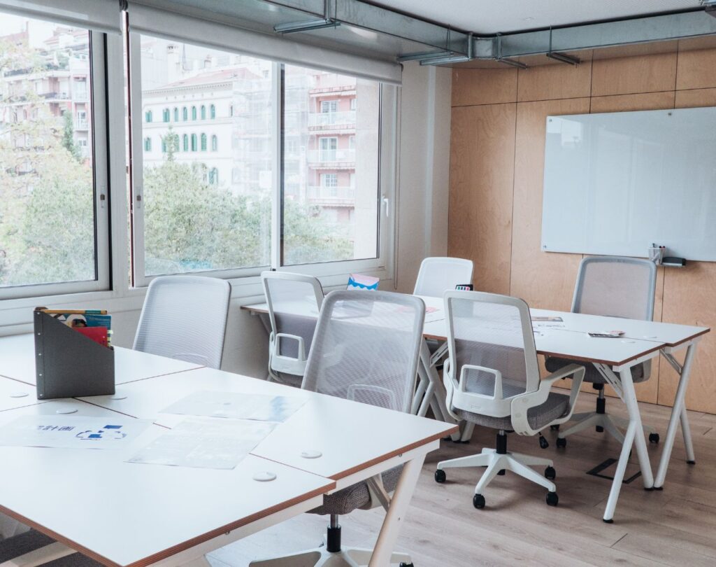 Office workspace in South Jordan, UT being cleaned by a professional office cleaning team