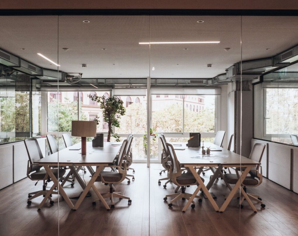 Office workspace in Provo, UT being cleaned by a professional office cleaning team
