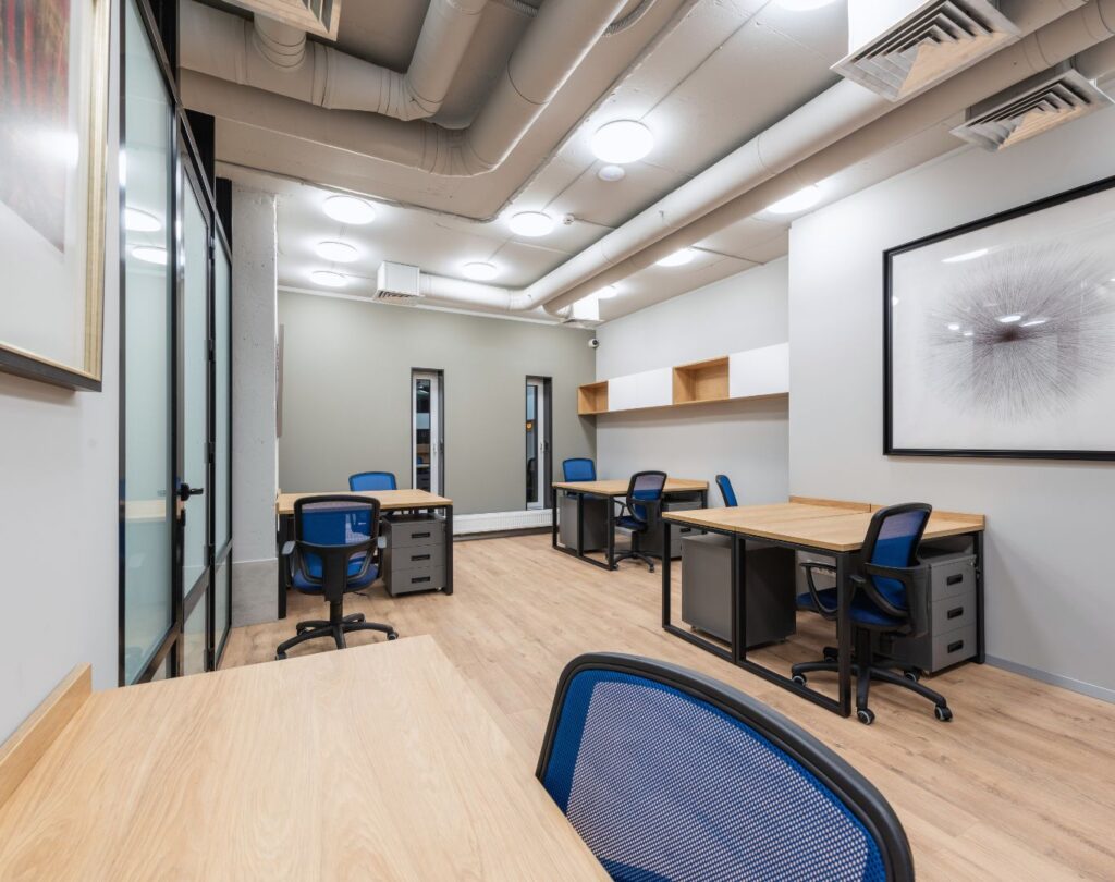 Office workspace in Spanish Fork, UT being cleaned by a professional office cleaning team